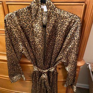 Victoria's Secret Satin Leopard Robe